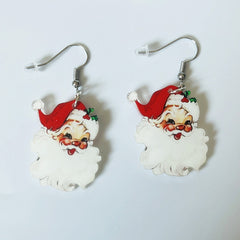Cute Santa Claus Acrylic Pendant Earrings