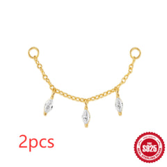 S925 Sterling Silver Water Drop Earrings Flat Spiral Puncture