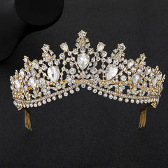 Baroque Bridal Crown Headdress Rhinestone Princess Formal Dress Accessories