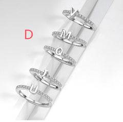 S925 Sterling Silver New Style Micro-inlaid Letters Ring