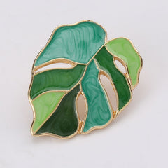 Alloy Dripping Leaf-shaped Earring Girlish Heart Ear Studs