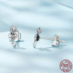 S925 Silver Small Sea Stud Earrings