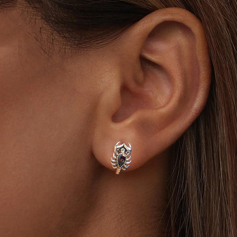 S925 Sterling Silver Vintage Scorpion Stud Earrings