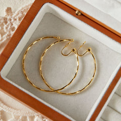Two-tone Optional Simple Metal Big Circle Earrings Temperamental Minority