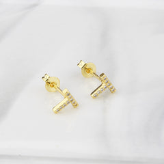 Ins European And American Diamond English Alphabet Letter Earrings