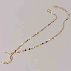 S925 Sterling Silver Gold-plated Moon Anklet Women's Light Luxury