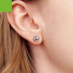 S925 Sterling Silver Baseball Stud Earrings