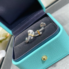 Light Luxury Round Colorful Earrings For Women With Full Diamond Embedding