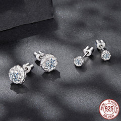 Original D-color Texture Rock Candy Moissanite Ear Studs