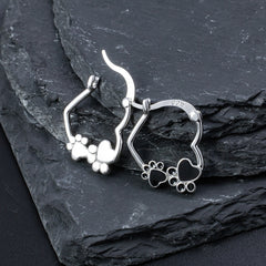 925 Silver Simple Earrings Cat's Paw Dripping Animal Series