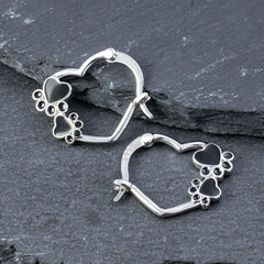 925 Silver Simple Earrings Cat's Paw Dripping Animal Series