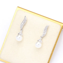 Classic Elegant Graceful Gold-plated Two-color Artificial Pearl Earrings