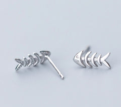Female Japanese Korean Style Forest Sweet Fish Bone Ear Nails