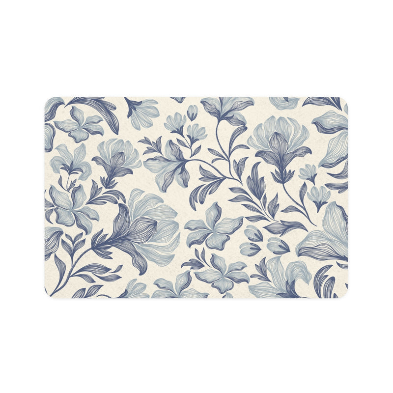 Floral Pet Food Mat for Stylish Dining, Dog Dish Mat, Cat Feeding Pad, Washable Pet Area Rug, Decorative Pet Accessories