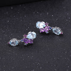 Banquet With High-grade S925 Silver Natural Topaz Earrings Earrings