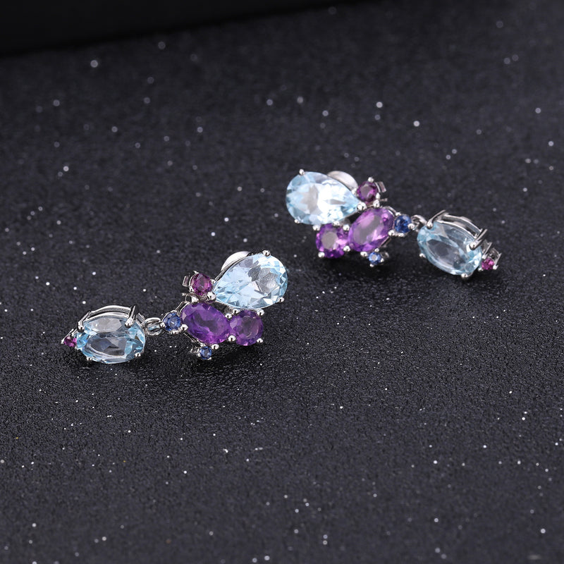 Banquet With High-grade S925 Silver Natural Topaz Earrings Earrings