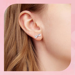 New Bow S925 Sterling Silver Stud Earrings For Women