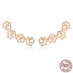 European and American popular earrings pet dog paw print S925 sterling silver ladies earrings