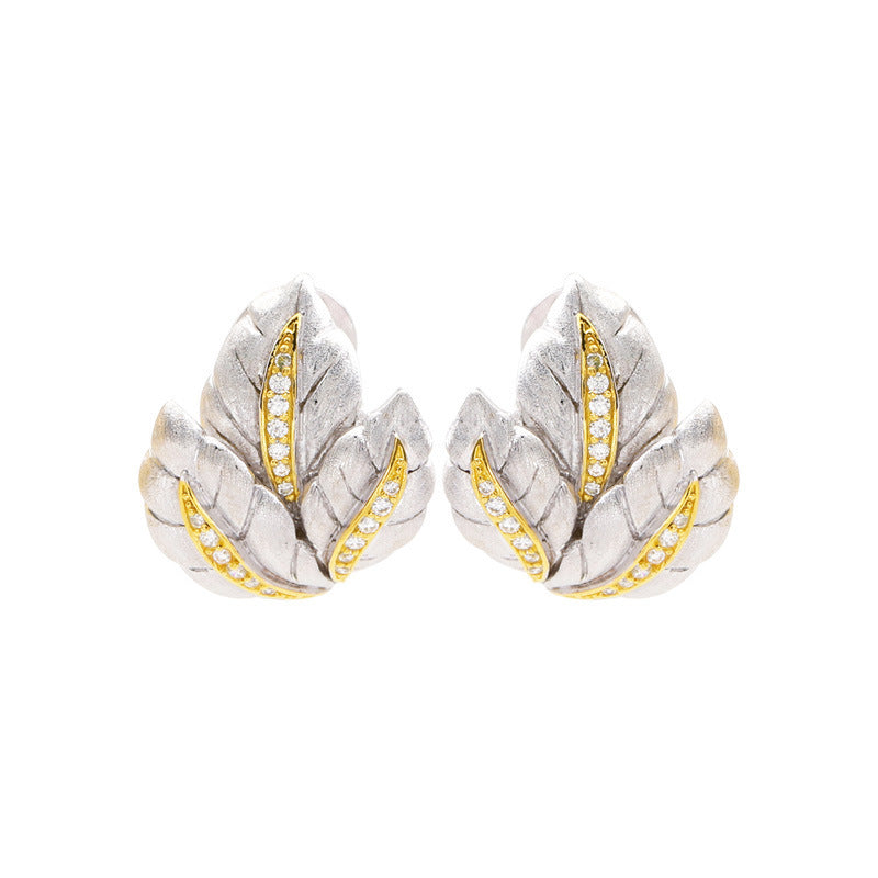 Luxury Craftsmanship Leaf Separation Hollow Earrings