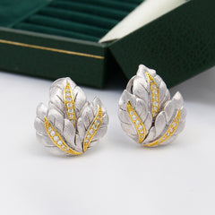 Luxury Craftsmanship Leaf Separation Hollow Earrings