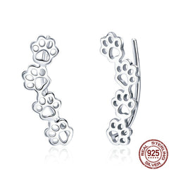 European and American popular earrings pet dog paw print S925 sterling silver ladies earrings