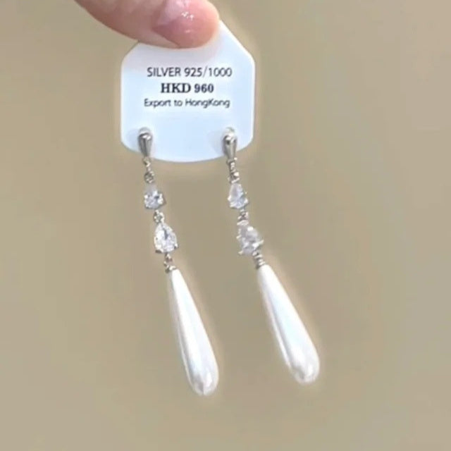 Light Luxury High-grade Sense Rhinestone Little Stars Tassel Ear Clip