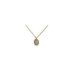 S925 Silver Plating 14K Gold Jelly Opal Pendant Necklace