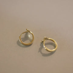 S925 Sterling Silver Plated 14k Golden Smooth Fishtail Ear Ring