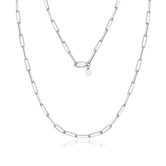 S925 Silver Plated Geometric Ellipse Long And Thick Necklace