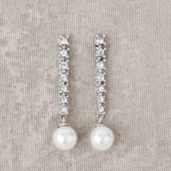 Sterling Silver Needle Zircon Pearl Earrings Fashion Senior Niche