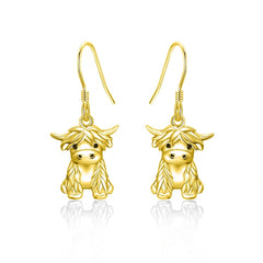 925 Sterling Silver Highland Cow Necklace Cow Earrings Cow Jewelry