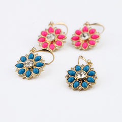 Diamond-encrusted Gemstone Earrings Girlfriends Same Gift Ear Rings