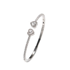 Fine Circle Pairs Of Heart Shape With Diamond Bracelets