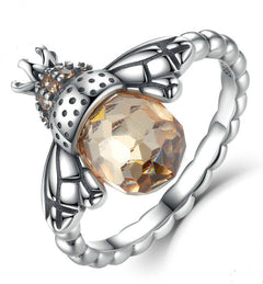 Personality Fun Pop Bee S925 Sterling Silver Ring