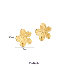 Non-fading Titanium Steel Flower Stud Earrings