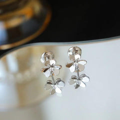Glossy Clover Flower Small Stud Earrings Fashion