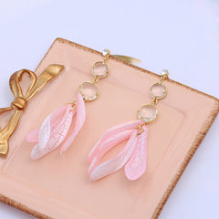 Transparent Crystal Love Long Fringe Earrings