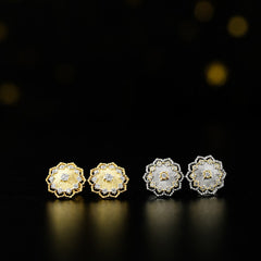Ancient Court Sunflower Stud Earrings