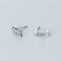 Female Japanese Korean Style Forest Sweet Fish Bone Ear Nails