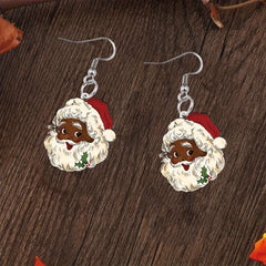 Cute Santa Claus Acrylic Pendant Earrings