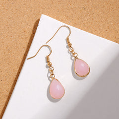 Female Versatile Stone Water Drop Pendant Earrings
