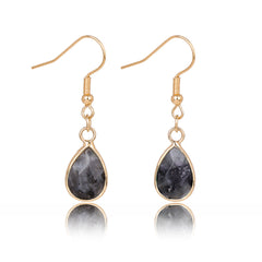 Female Versatile Stone Water Drop Pendant Earrings