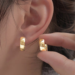 Texture Round Ring Earrings Stylish Simple And Versatile