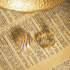 Women's S925 Sterling Silver Gold-plated Zircon Ear Clip