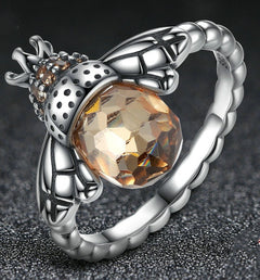 Personality Fun Pop Bee S925 Sterling Silver Ring