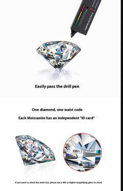 Moissanite S925 Pure Silver Net Red Air Drill Ring