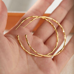 Two-tone Optional Simple Metal Big Circle Earrings Temperamental Minority