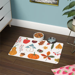 Autumn-Inspired Pet Food Mat - Fall Decor, Pet Feeding Station, Pet Lover Gift, Seasonal Kitchen Decor, Dog Bowl Mat