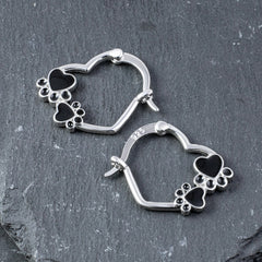 925 Silver Simple Earrings Cat's Paw Dripping Animal Series