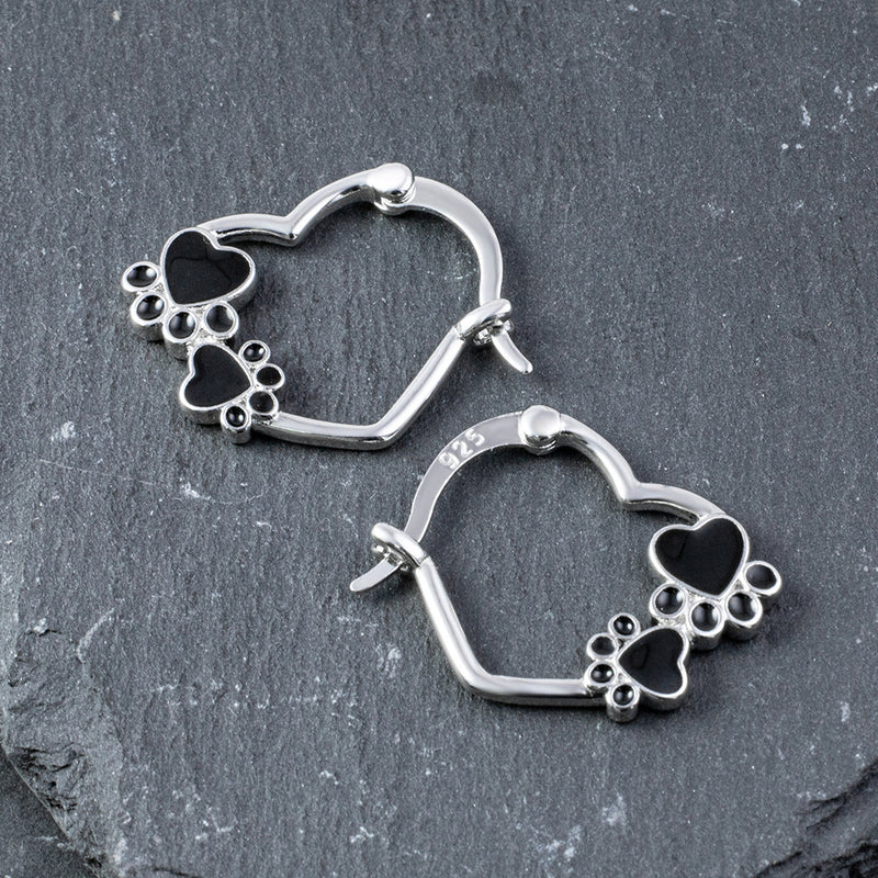 925 Silver Simple Earrings Cat's Paw Dripping Animal Series